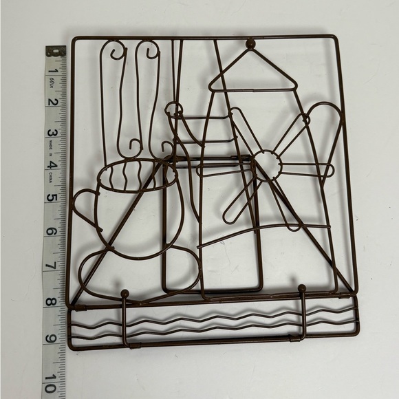 Adorable Tea Motif Brown Metal Cookboook Stand - Picture 8 of 11